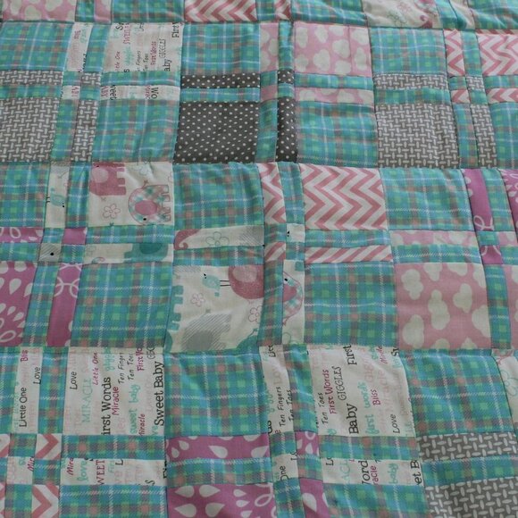 𝅺homemade quilt New elephant themed with other fun prints. 32*40" - Picture 11 of 12